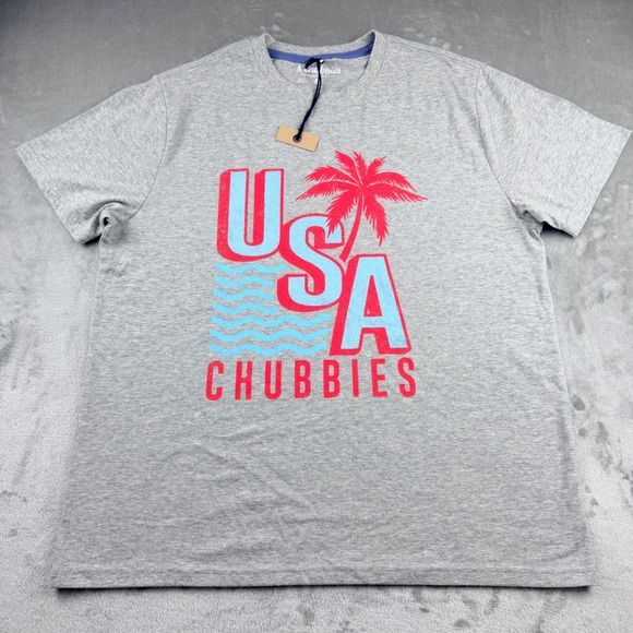 chubbies Other - Chubbies USA Palm Tree Graphic Tee Men's Medium Gray Short Sleeve T-Shirt